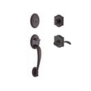 Baldwin Reserve SCCOLXCURLTAR112 Single Cylinder Columbus Handleset Left Hand Curve Lever and Traditional Arch Rose with 6AL Latch and Dual Strike Venetian Bronze Finish - Left Hand - NA