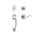 Baldwin Reserve SCCOLXCURLTRR260 Single Cylinder Columbus Handleset Left Hand Curve Lever and Traditional Round Rose with 6AL Latch and Dual Strike Bright Chrome Finish - Left Hand - NA