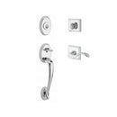 Baldwin Reserve SCCOLXCURLTSR260 Single Cylinder Columbus Handleset Left Hand Curve Lever and Traditional Square Rose with 6AL Latch and Dual Strike Bright Chrome Finish - Left Hand - NA