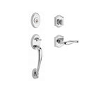 Baldwin Reserve SCCOLXDECLTAR260 Single Cylinder Columbus Handleset Left Hand Decorative Lever and Traditional Arch Rose with 6AL Latch and Dual Strike Bright Chrome Finish - Left Hand - NA