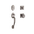 Baldwin Reserve SCCOLXROUTSR152 Single Cylinder Columbus Handleset Round Knob and Traditional Square Rose with 6AL Latch and Dual Strike Matte Antique Nickel Finish - NA - NA