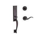 Baldwin Reserve SCDELXCURLTRR112 Single Cylinder Del Mar Handleset Left Hand Curve Lever and Traditional Round Rose with 6AL Latch and Dual Strike Venetian Bronze Finish - Left Hand - NA