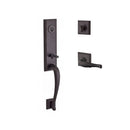 Baldwin Reserve SCDELXDECRTSR112 Single Cylinder Del Mar Handleset Right Hand Decorative Lever and Traditional Square Rose with 6AL Latch and Dual Strike Venetian Bronze Finish - Right Hand - NA