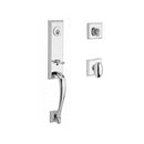 Baldwin Reserve SCDELXELLTSR260 Single Cylinder Del Mar Handleset Ellipse Knob and Traditional Square Rose with 6AL Latch and Dual Strike Bright Chrome Finish - NA - NA