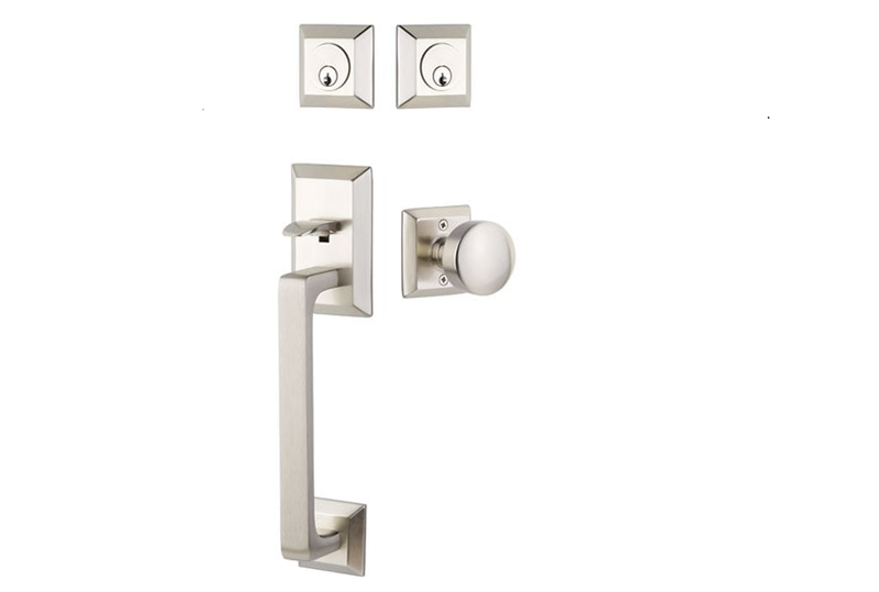 Emtek Transitional Heritage Sectional Brass Tubular Entry set with Hercules Lever