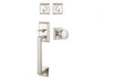 Emtek Transitional Heritage Sectional Brass Tubular Entry set with Astoria Glass Knob