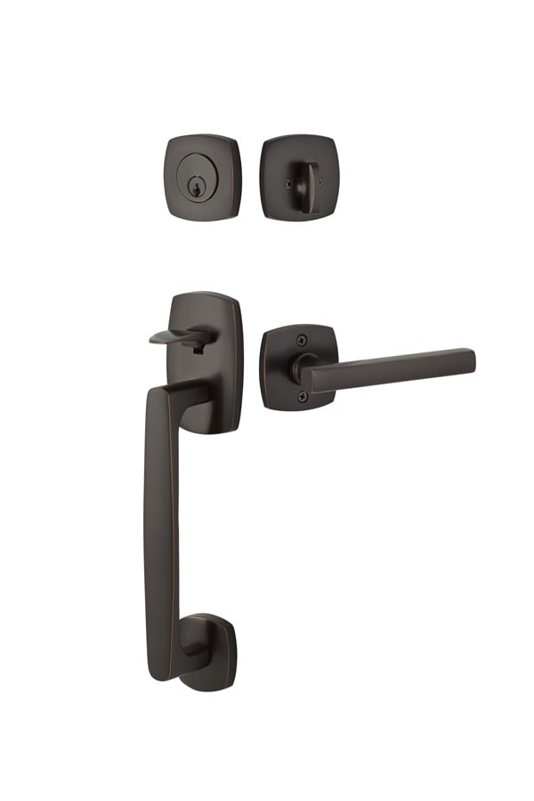 Emtek Urban Modern Sectional Brass Tubular Entry set with Spoke Knob
