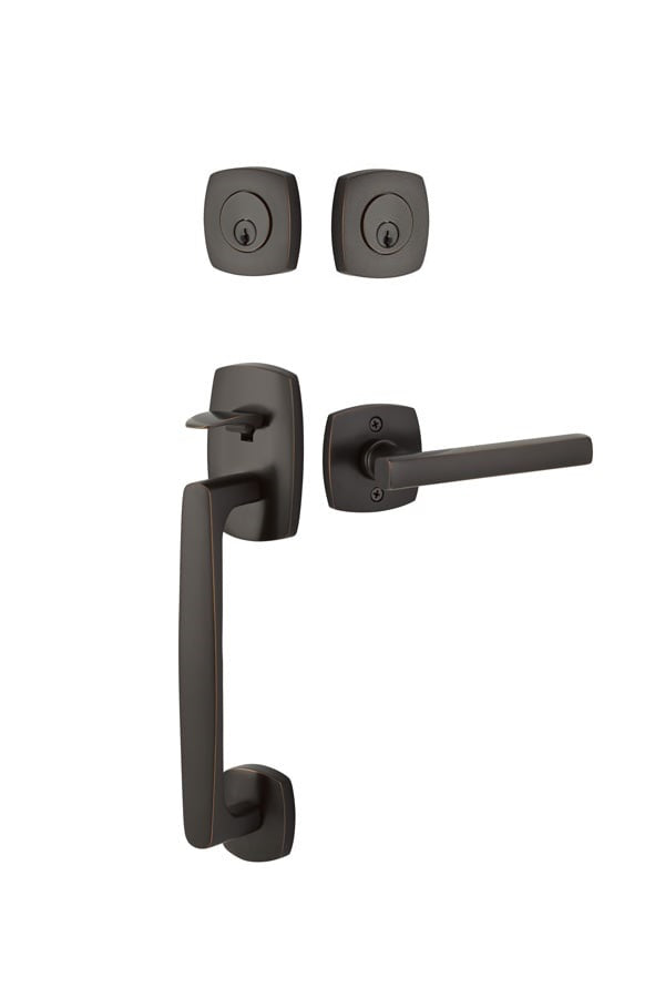 Emtek Urban Modern Sectional Brass Tubular Entry set with Turino Lever