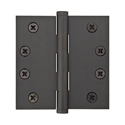 Emtek Steel, Heavy Duty, Plain Bearing Hinge with Square Corners