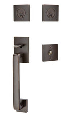 Emtek Baden Brass Tubular Entry set with Select L-Square Tribeca Lever