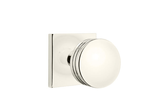 Emtek Bern Brass Concealed Screws knob with Square rosette