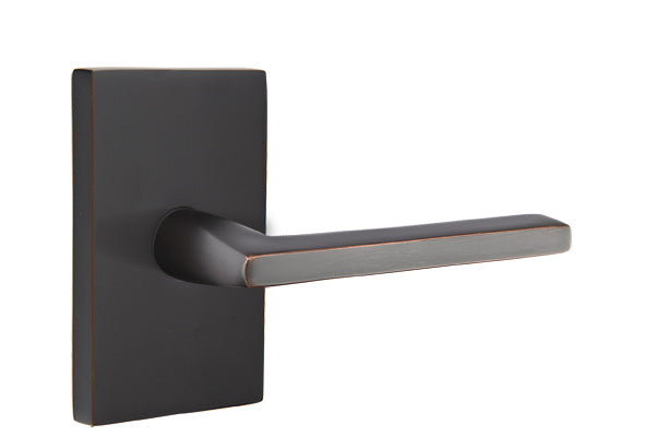 Emtek Helios Lever Concealed Screws with Modern Rectangular Rosette