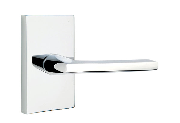 Emtek Helios Lever Concealed Screws with Modern Rectangular Rosette