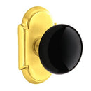 Emtek Brass Rosette Ebony Knob With