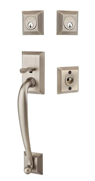 Emtek Franklin Brass Tubular Entry set with Poseidon Lever