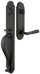 Emtek Greeley Tubular Handleset with Providence Glass Knob