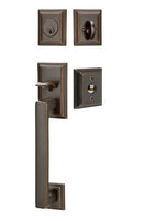 Emtek Hamden Brass Tubular Entry set with Square Knob