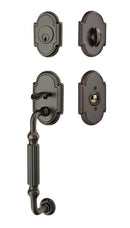 Emtek Knoxville Brass Tubular Entry set with Georgetown Glass Knob