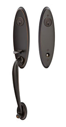 Emtek Marietta Brass Tubular Entry set with Astoria Glass Knob