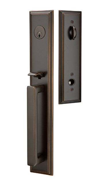 Emtek Melrose Brass Tubular Entry set with Helios Lever