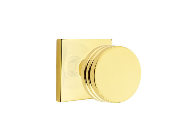 Emtek Bern Brass Concealed Screws knob with Square rosette