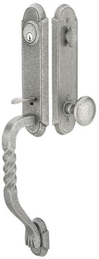 Emtek Wrought Steel Monolithic San Carlos Grip Tubular Handleset with San carlos lever