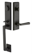 Emtek Rustic Modern Rectangular Monolithic Tubular Handleset with Durango Lever