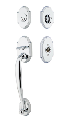 Emtek Nashville Brass Tubular Entry set with Freestone Knob