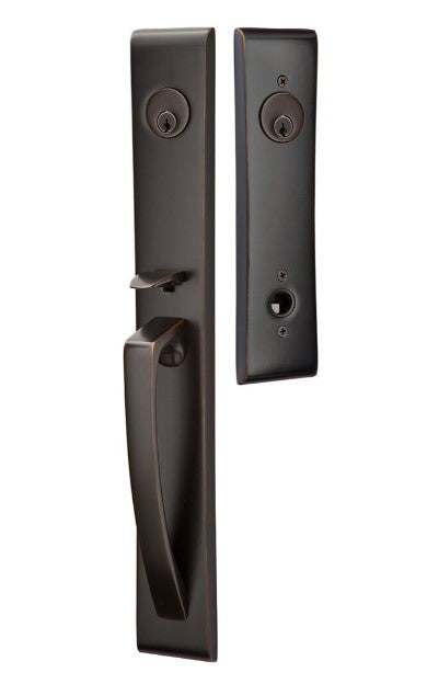 Emtek Orion Brass Tubular Entry set with Santa Fe Lever