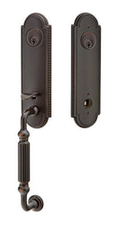 Emtek Orleans Brass Tubular Entry set with Helios Lever