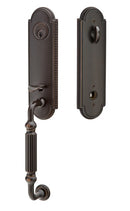 Emtek Orleans Brass Tubular Entry set with Select Conical Straight Knurled Knob