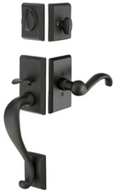 Emtek Rectangular Sectional Tubular Handleset with Providence Glass Knob