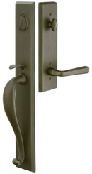 Emtek Rectangular Full Length Tubular Handleset with Cimarron Lever