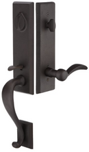 Emtek Rectangular Monolithic Tubular Handleset with Aurora Lever
