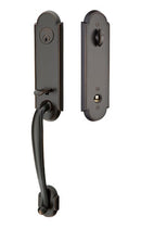 Emtek Richmond Brass Tubular Entry set with Select L-Square Straight Knurled Lever