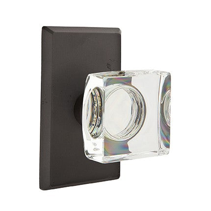 Emtek Modern Square Glass Knob with