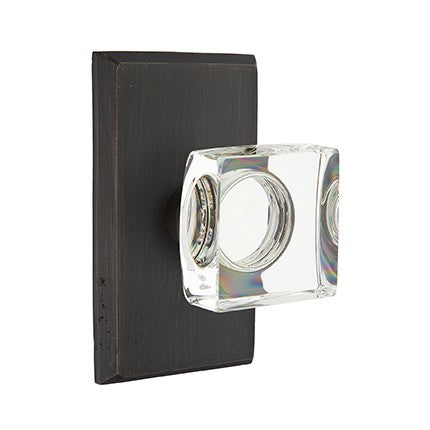 Emtek Modern Square Glass Knob Concealed Screws with