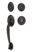 Emtek Saratoga Brass Tubular Entry set with Select L-Square Tribeca Lever