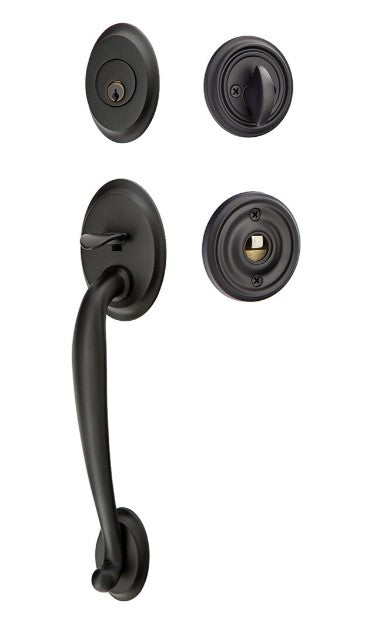 Emtek Saratoga Brass Tubular Entry set with Astoria Glass Knob