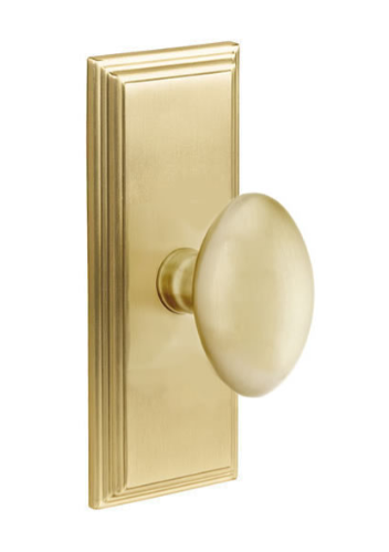 Emtek Egg Knob Concealed Screws With 7” Wilshire SidePlate