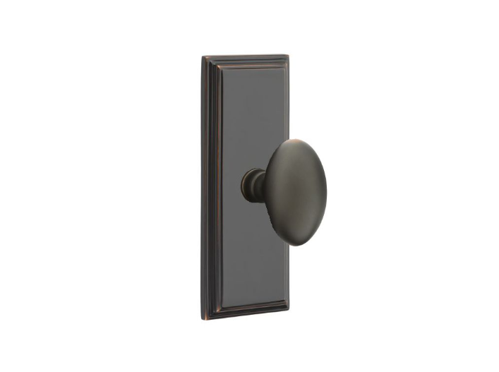 Emtek Egg Knob Concealed Screws With 7” Wilshire SidePlate