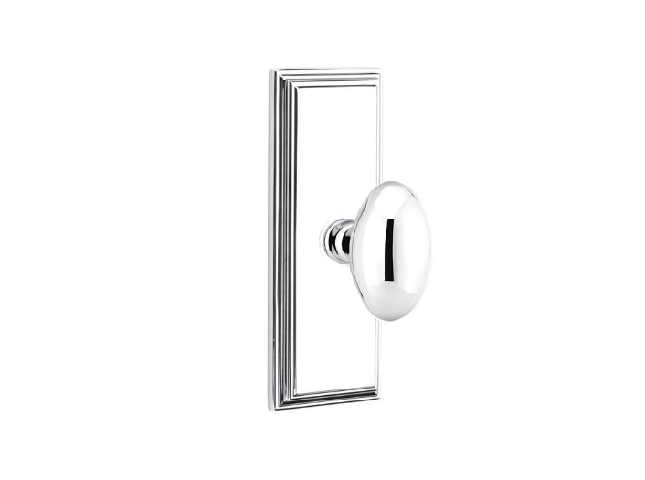 Emtek Egg Knob Concealed Screws With 7” Wilshire SidePlate