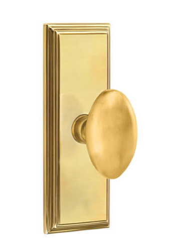 Emtek Egg Knob Concealed Screws With 7” Wilshire SidePlate