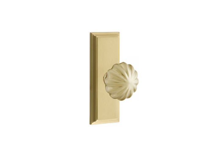 Emtek Melon Knob Concealed Screws With 7” Wilshire SidePlate