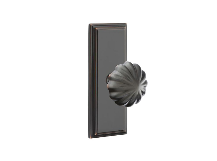 Emtek Melon Knob Concealed Screws With 7” Wilshire SidePlate