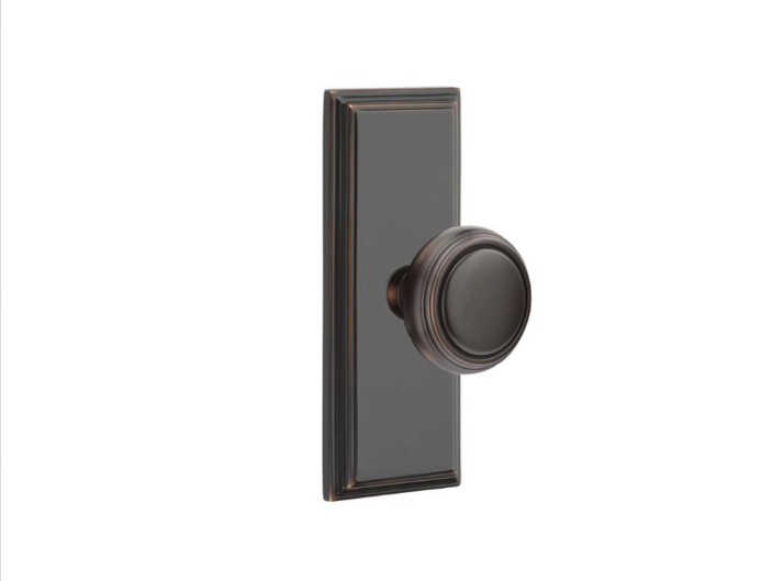 Emtek Norwich Knob  Concealed Screws With 7” Wilshire SidePlate