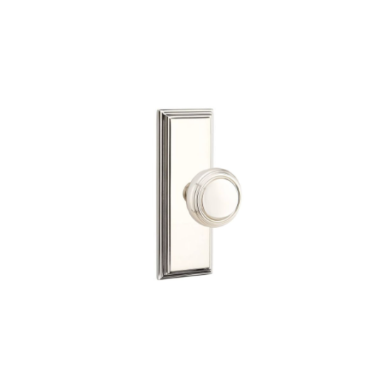 Emtek Norwich Knob  Concealed Screws With 7” Wilshire SidePlate