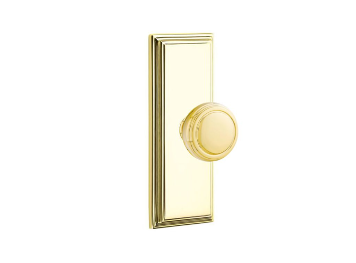 Emtek Norwich Knob  Concealed Screws With 7” Wilshire SidePlate