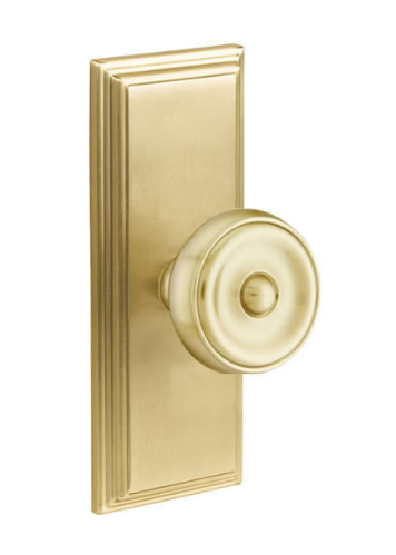 Emtek Waverly Knob Concealed Screws With 7” Wilshire SidePlate