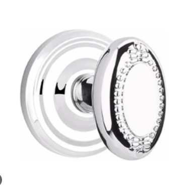 Emtek Beaded Egg Knob Concealed Screws With Regular Rosette